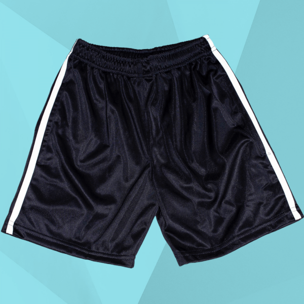 Short Escolar Azul Marino con Franja Blanca